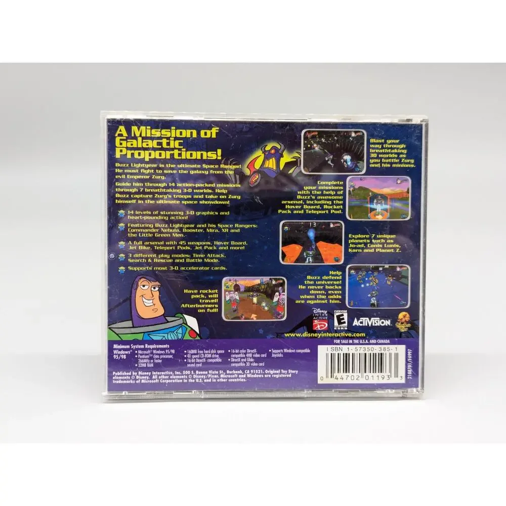 Buzz Lightyear of Star Command Disney PC 2001 Video Game Disney Pixar